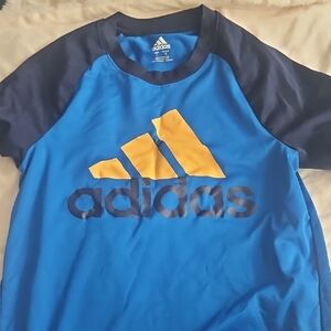 Adidas Blue and Yellow Short Sleeve Tee